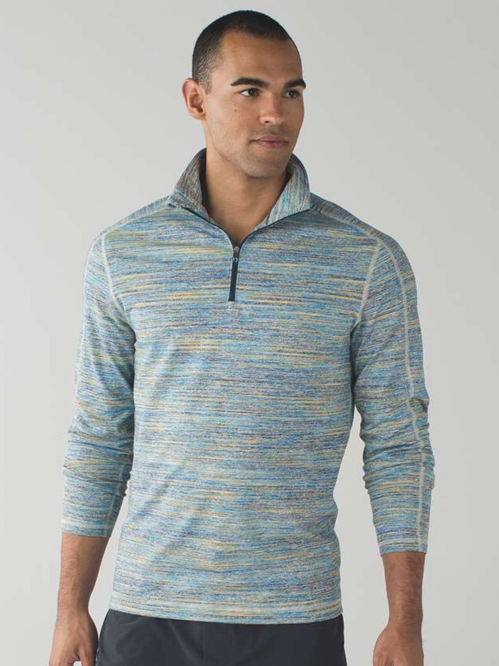 Lululemon Surge Warm 1/2 Zip - Space Dye Camo Deep Navy Alberta Lake Top